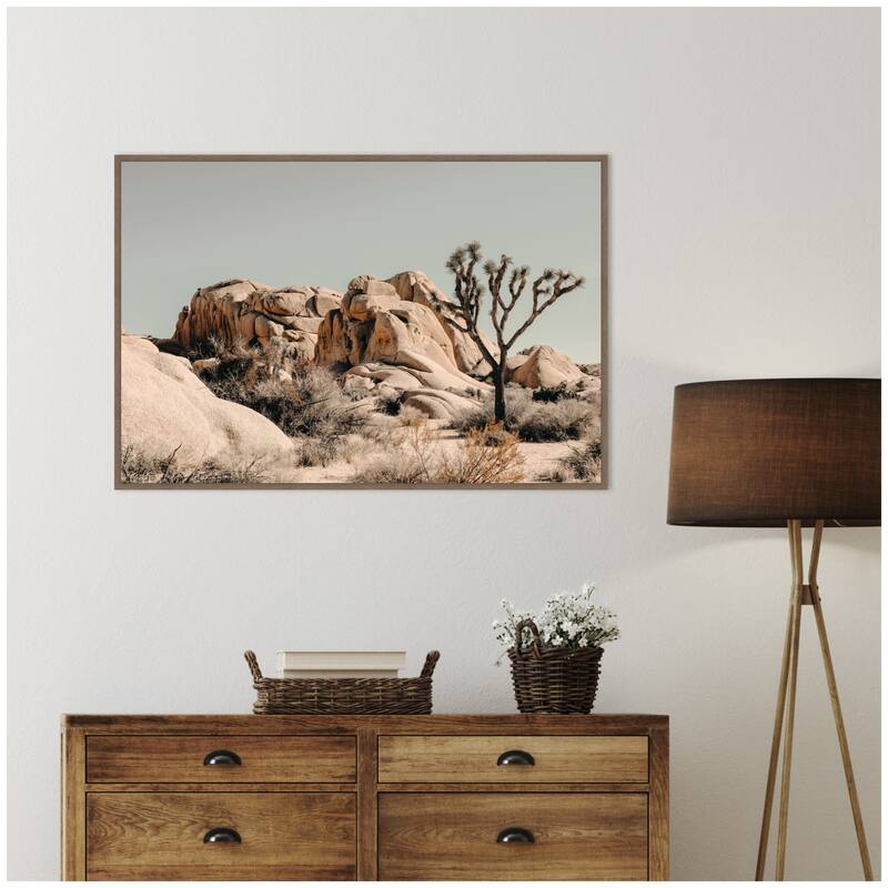 Kate and Laurel Joshua Tree No. 3 by Alicia Bock Framed Canvas Wall Art Print