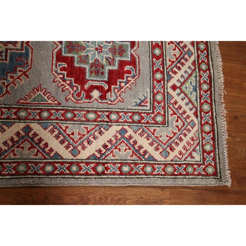 Gray Kazak Runner Rug Handmade Oriental Wool Carpet - 2'8" x 20'0"