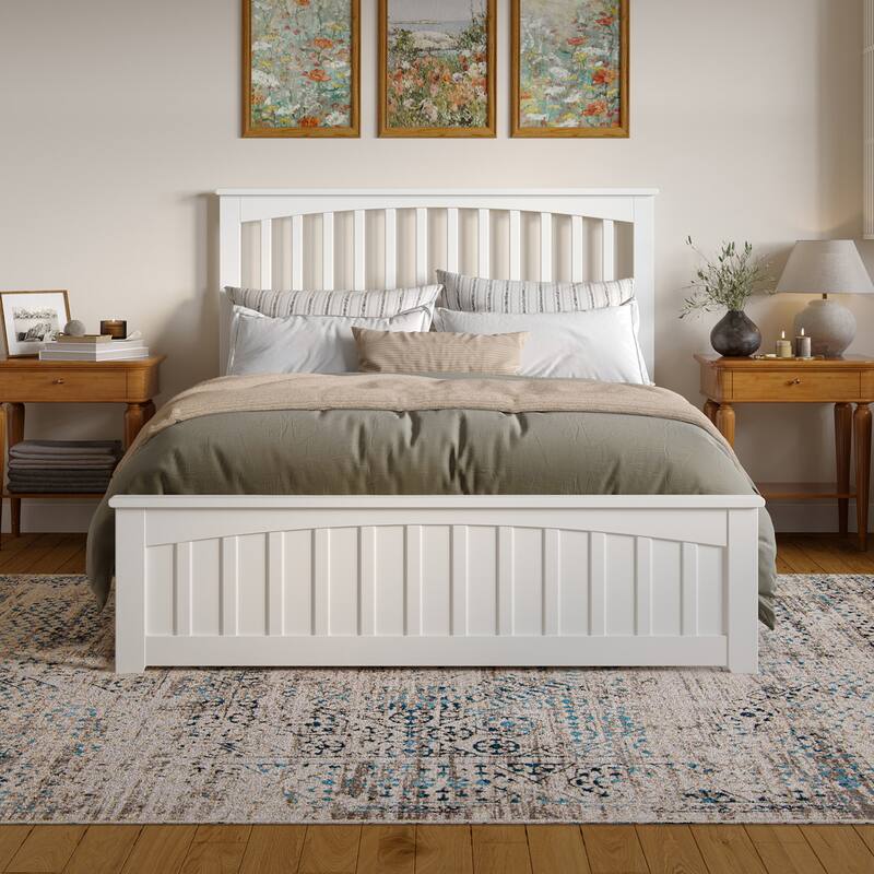 Becket Solid Wood Low Profile Platform Bed with Matching Footboard