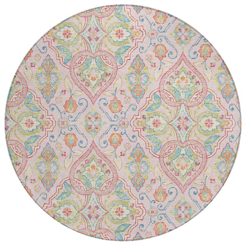 Machine Washable Indoor/Outdoor Traditional Spades Chantille Rug