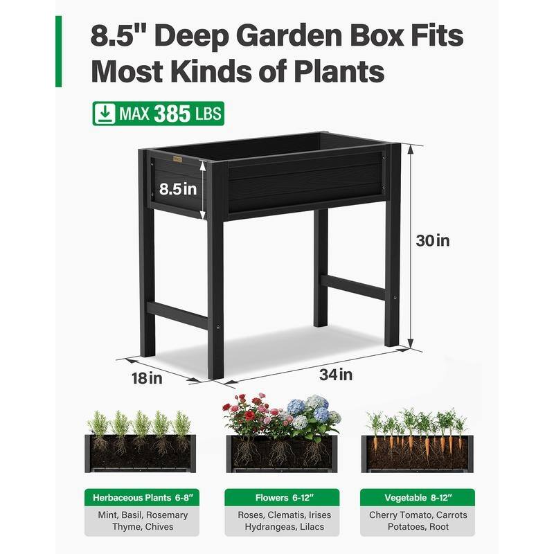 WINSOON All Weather HIPS Raised Garden Bed with Drainage Holes