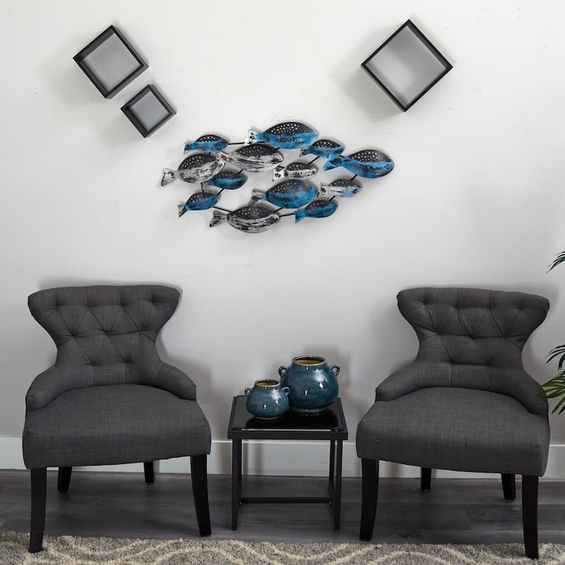 3' x 1.5' Coastal Fish Metal Wall Art Decor