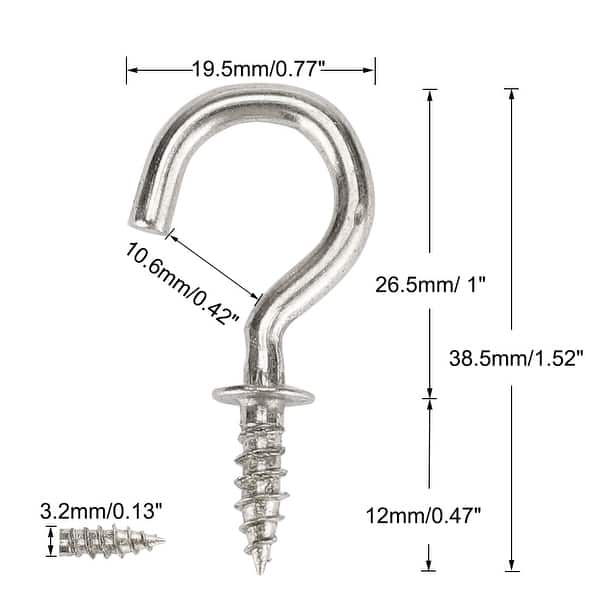 Shop 50pcs Cup Ceiling Hooks Metal Home Vinyl Coated Screw In