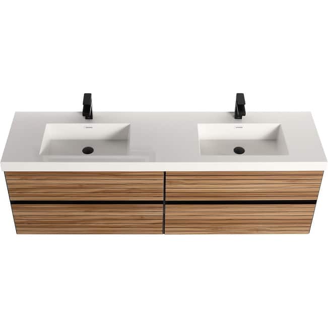 Blossom Annecy 72-Inch Floating Bathroom Vanity with Acrylic Sink