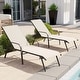 preview thumbnail 16 of 72, Outdoor Patio Lounger Aluminum Adjustable Chaise Lounge Chairs with Arms (Set of 2/4) - See Picture New Beige, 2PCS
