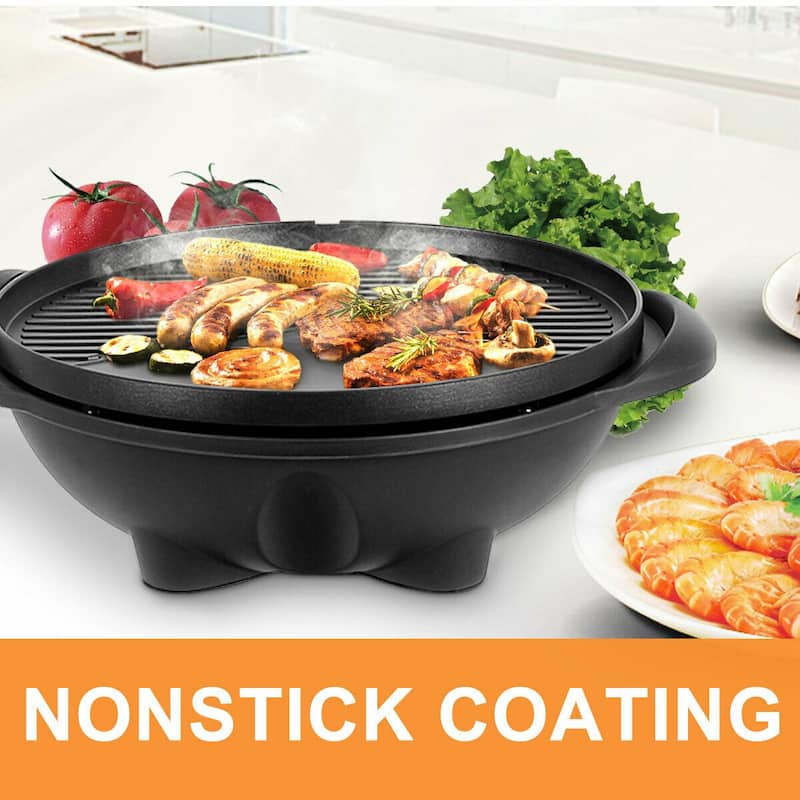 Costway Electric BBQ Grill 1350W Non-stick 4 Temperature Setting