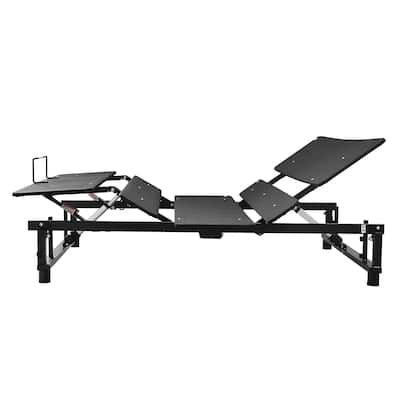 King Size Bed Frame Adjustable Bed Base Frame Metal Platform Bed, Black ...