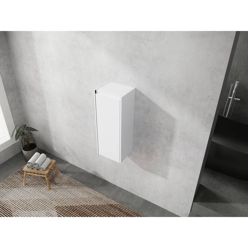12" Bathroom Side Cabinet,Soft Close Doors,Float Mounting Design
