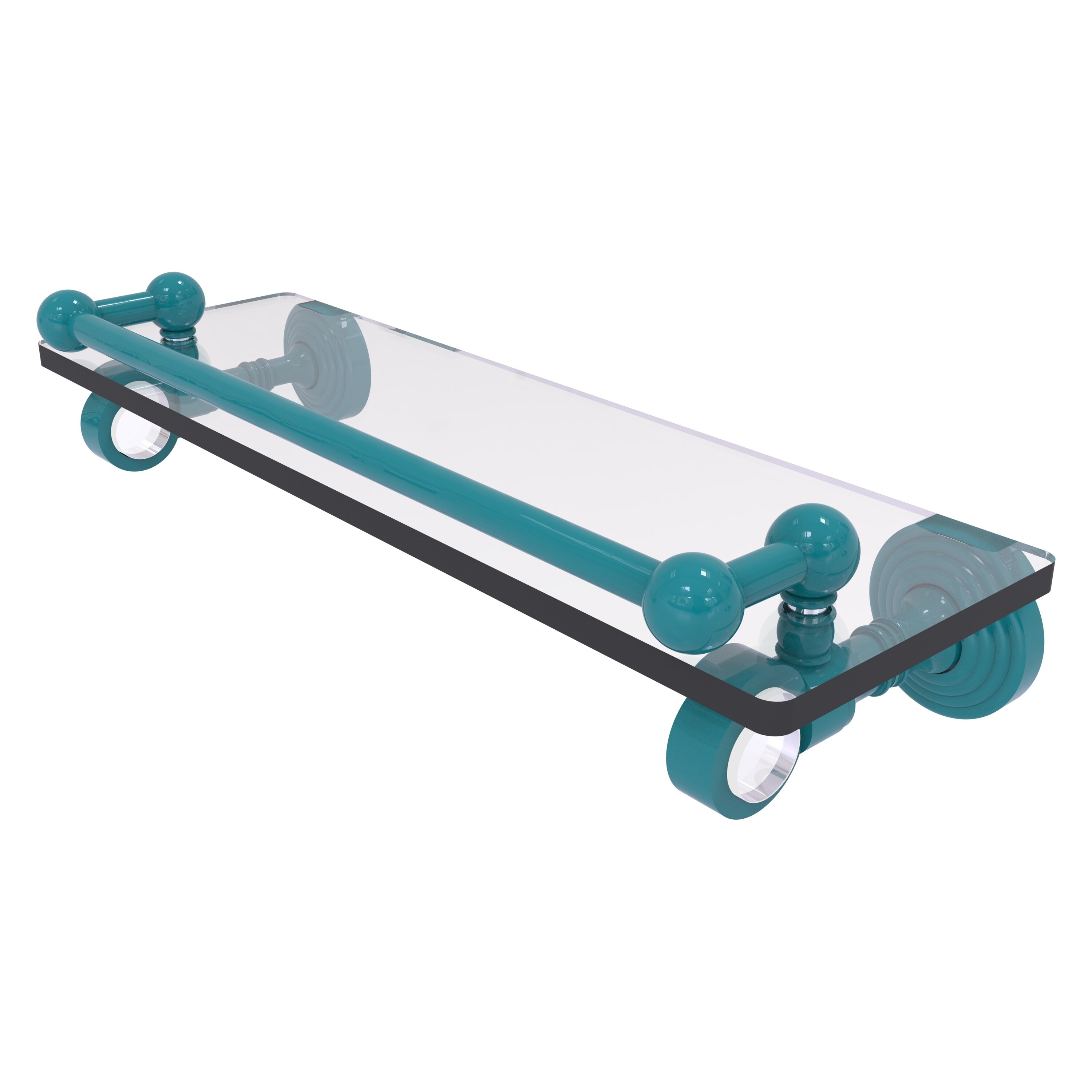 Allied Brass Pacific Grove Collection 16 Inch Glass Shelf with Gallery Rail