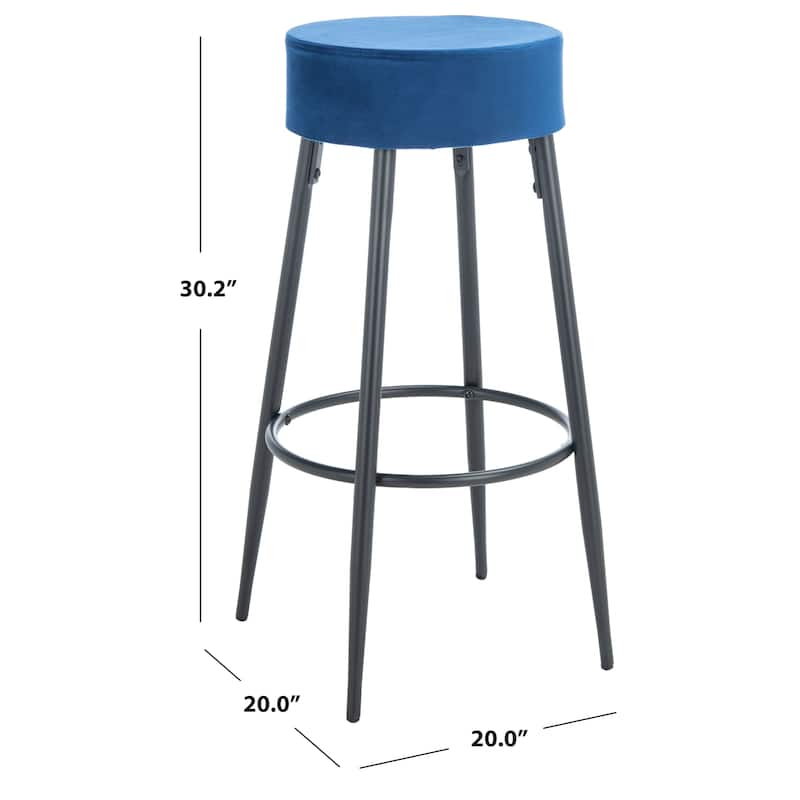 SAFAVIEH Ramona 24-inch Round Bar Stool - 20" W x 20" L x 30.2" H - 20Wx20Dx30H