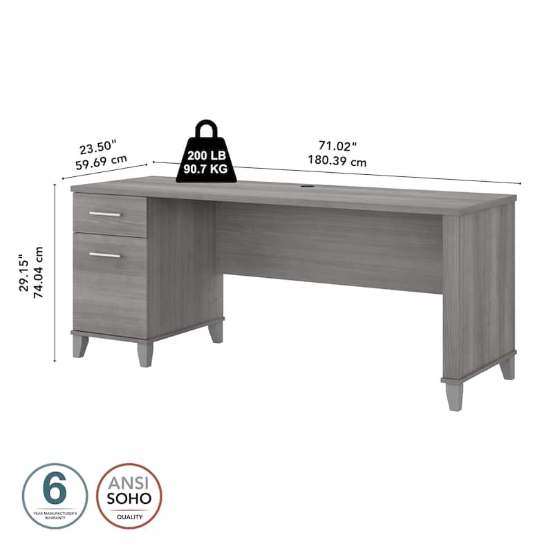 Bush Furniture Somerset 72W Office Desk with Storage Drawers