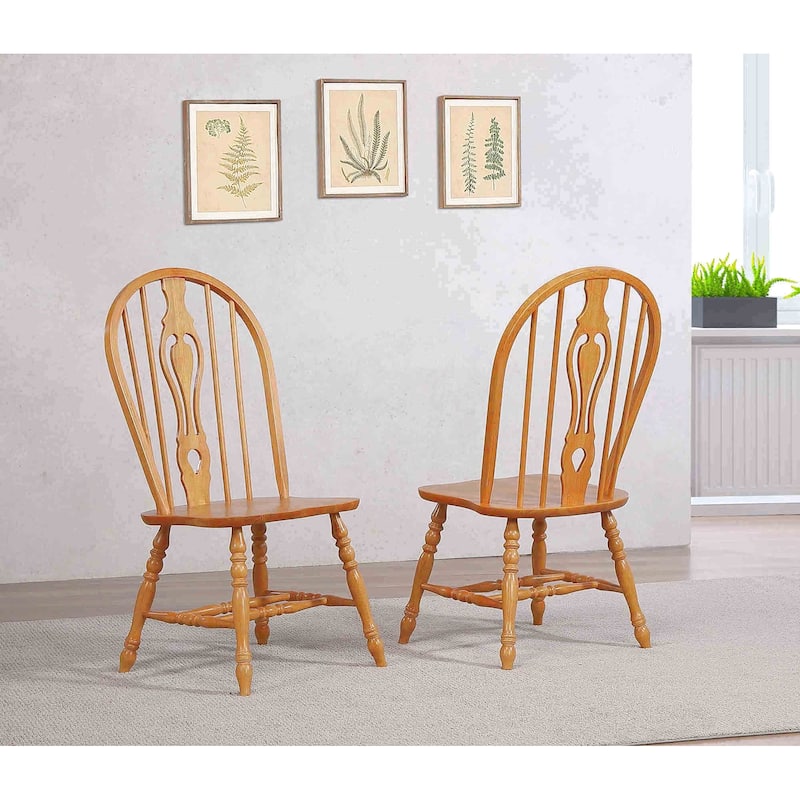 Vintage Style Wooden Side Chairs - 41" - Brown - Set of 2