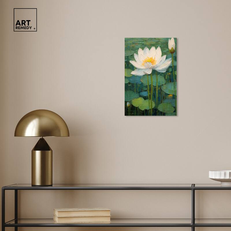 Art Remedy This Is My Waterlily Gallery Wrapped Impressionism 1 Piece Canvas Wall Art /Monet And Van Gogh Inspired Art