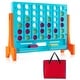 preview thumbnail 8 of 7, 2-in-1 Game Board Game 4-in-a-Row Connect Game Set w/ Carrying Bag Orange
