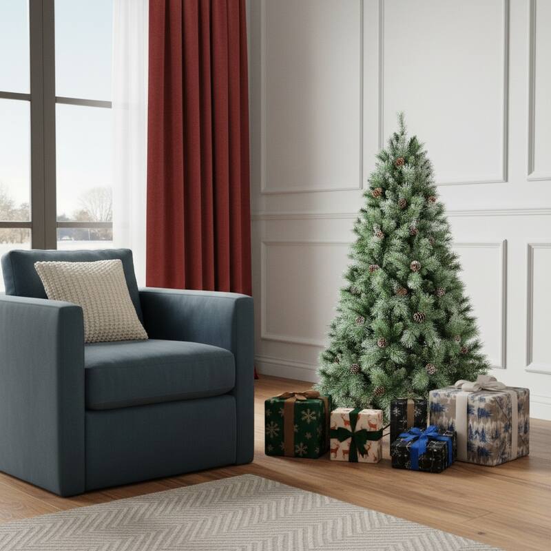HomeRoots 5' Full Pine Christmas Tree With Decorations - Green - 41.00 in. x 60.00 in. x 41.00 in. - Green - 5 Foot