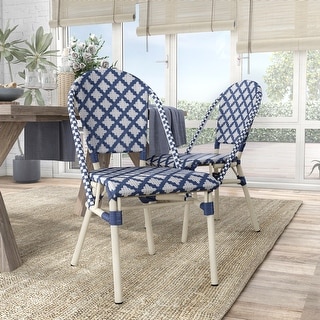 Furniture of America Portia French Metal Wicker Outdoor Bistro Chairs (Set of 2) - Set of 2