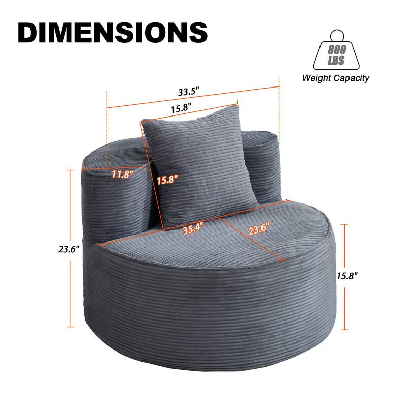 Plush Lounger Soft Sofa No Assembly Required