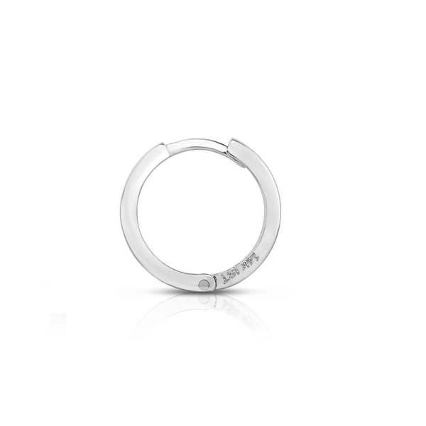Mcs Jewelry Inc 14 KARAT WHITE GOLD UNISEX SINGLE HOOP EARRING (DIAMETER: 13MM)