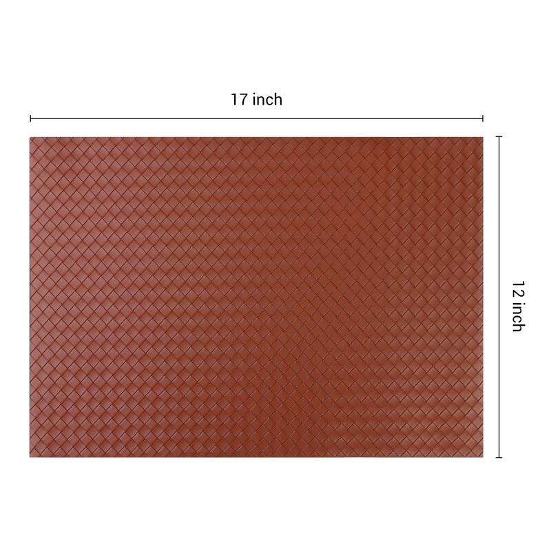 Placemats Set of 6 Leather Placemats for Kitchen Dining Table Decor Heat Resistant Table Placemats Wipeable Table Mat - 17*12in