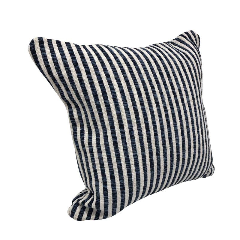 Power-Loomed Striped Square Throw Pillow Covers - 22" - Blue and White - Set of 2