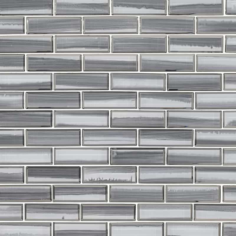 Ackland AKM-G-RI2X6SW-CA Rivella - 12" x 12" Glass Brick Wall Mosaic - Kasumi Gris