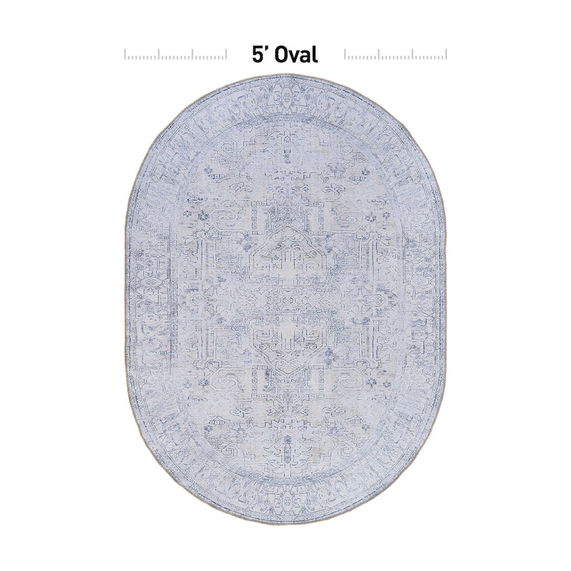 World Rug Gallery Vintage Inspired Distressed Machine Washable Area Rug