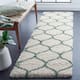 SAFAVIEH Hudson Shag Ogee Trellis 2-inch Thick Area Rug - 2'3" x 8' Runner - Ivory/Green