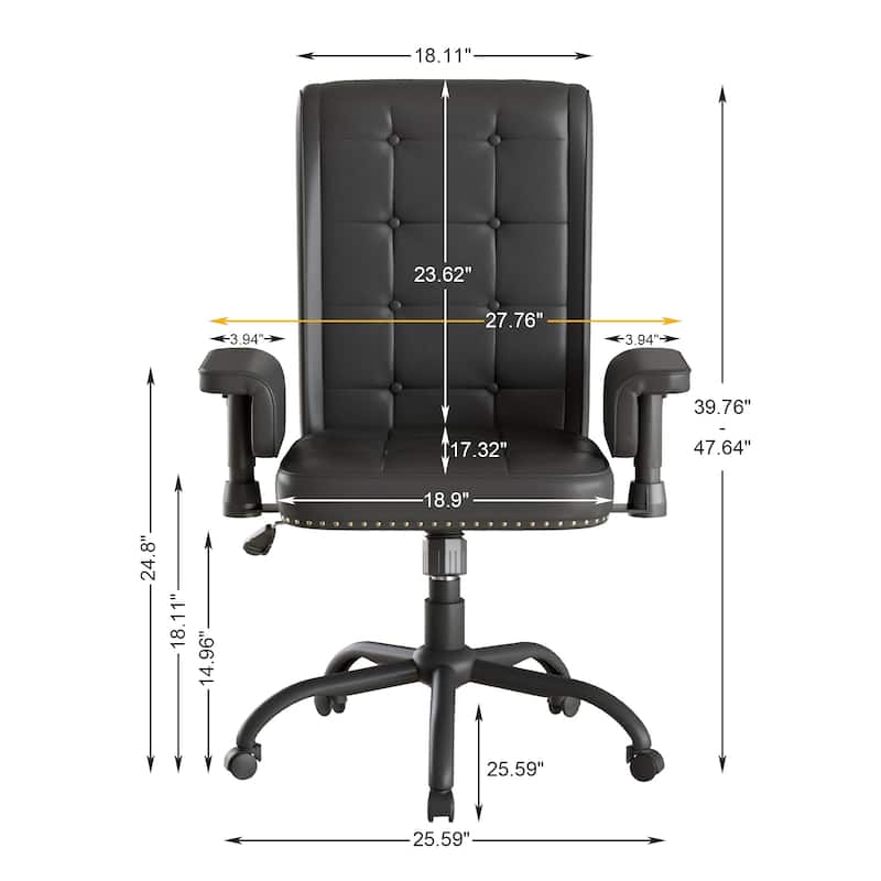 Javlergo Adjustable Home Office Desk Chair, Desk Chair Executive Office Chair Computer Chair Ergonomic Mid Back with 360° Swivel