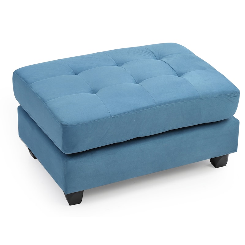 Microsuede Tufted Ottoman