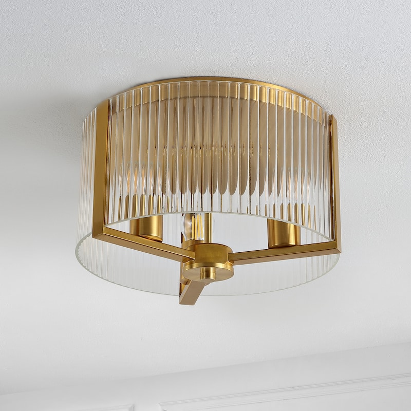 SAFAVIEH Lighting Jetra Flush Mount - 13" W x 13" D x 8" H