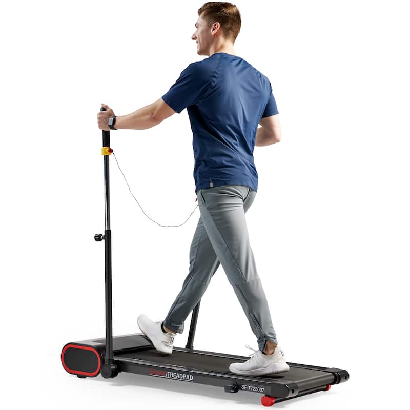 Sunny Health & Fitness Smart Slim Treadmill w Arm Exerciser SF-T723007 - Black - 49.6 x 25.4 x 50.4 Inches - Black - 49.6 x 25.4 x 50.4 Inches - Weights