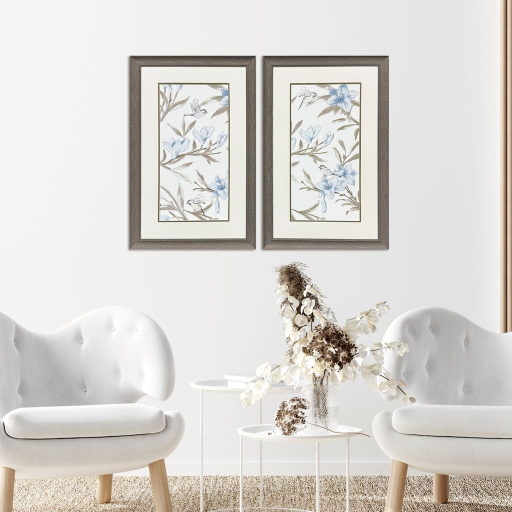 Paragon Blue Flower Beauty Framed Art - Set of 2