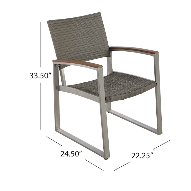 Glasgow Outdoor Dining Chairs with Aluminum Frame (Set of 2) by Christopher Knight Home