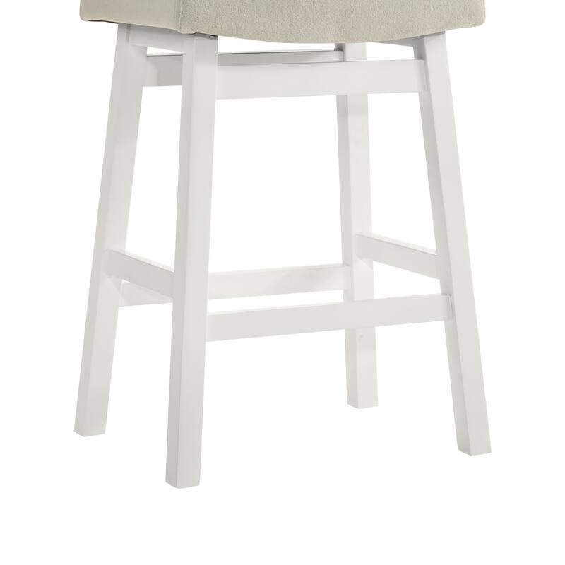 Lenon Modern Farmhouse Backless Bar Stool, Saddle Counter Stool with Upholstered Seat