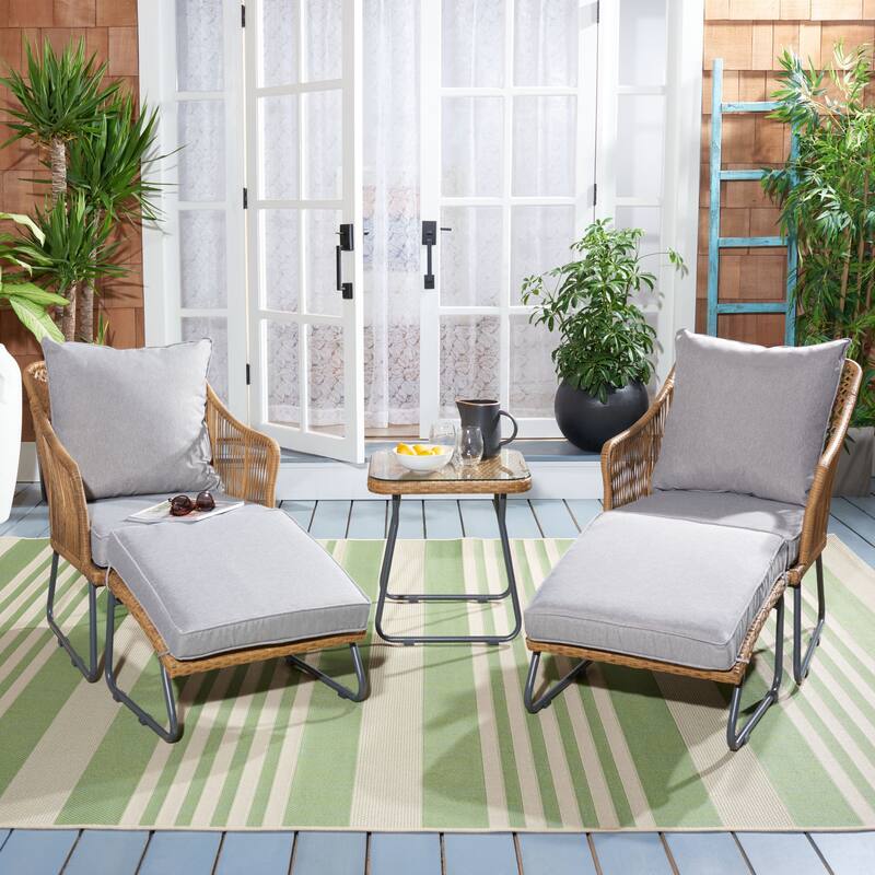 SAFAVIEH Outdoor Living Narda 5-piece Lounger Set - 26"W x 29"D x 32"H