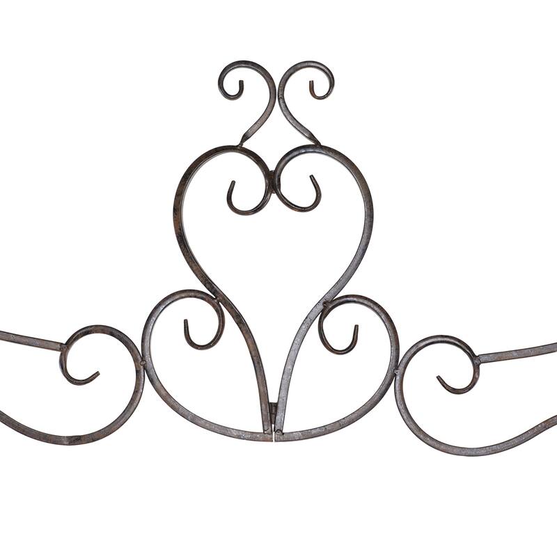 Black Metal Indoor Outdoor Scrollwork Arched Gate Garden Arbor with Pillars and Latch Lock Closure