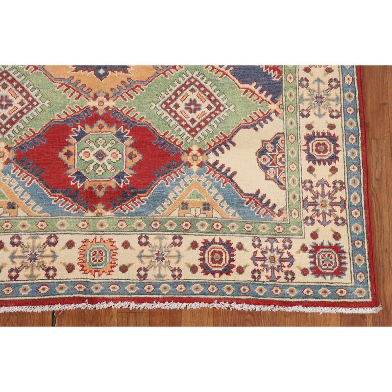 Multi-Color Kazak Oriental Area Rug Handmade Wool Carpet - 4'11" x 6'7"