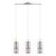 preview thumbnail 2 of 1, Eglo Carmelia 3-Light Satin Nickel Hanging Ceiling Light
