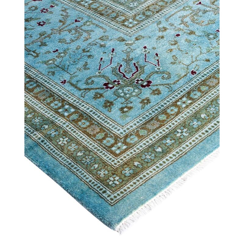 Fine Vibrance One-of-a-Kind Hand-Knotted Area Rug - Blue, 10' 1" x 13' 10" - 10' 1" x 13' 10"