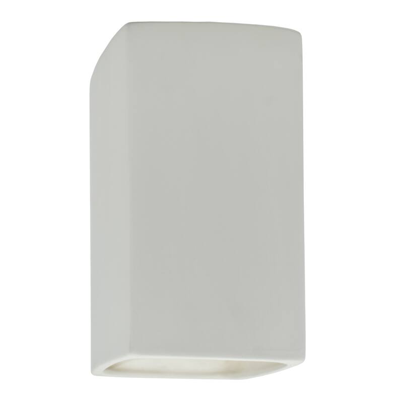 Justice Design Ambiance - Large ADA Rectangle Wall Sconce - Closed Top (Outdoor) - Replaceable Bulb - Bisque