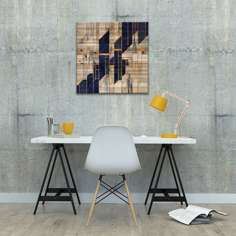 Blue Winter Sky Print On Wood by Elisabeth Fredriksson - Multi-Color