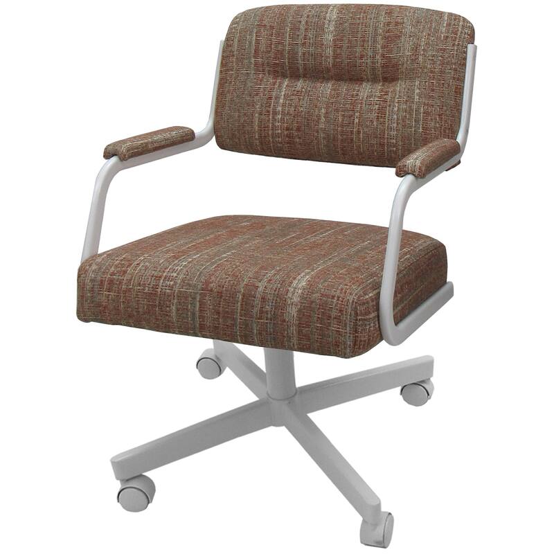 Swivel Kitchen Dining Caster Chair with Wheels - M-110 - N/A - Watusi Madder - White