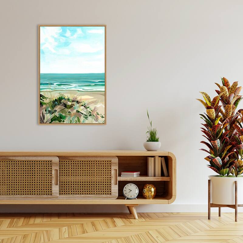 Coastal Grasses by Brook Page Framed Canvas Wall Art Print