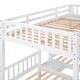 preview thumbnail 15 of 16, Triple Bunk Bed with Ladder and Storage Drawers, Full Over Twin & Twin Bedframe, Solid Wood Detachable Triple Bed for Kids Teens