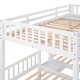 preview thumbnail 36 of 38, Wood Triple Bunk Bed with Drawers and Guardrails