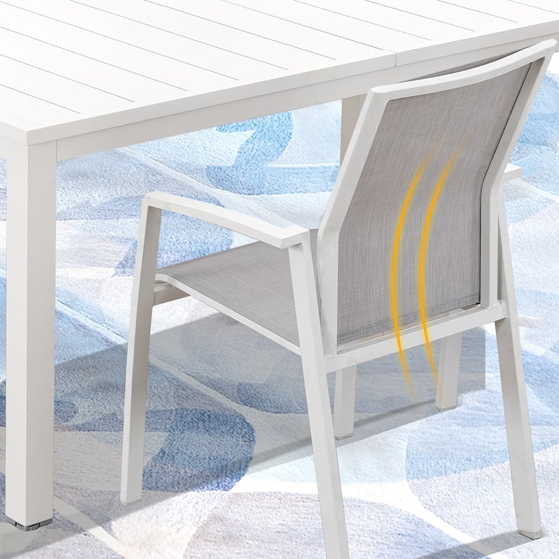 Stacking Aluminum Patio Dining Armchair (Set of 4)