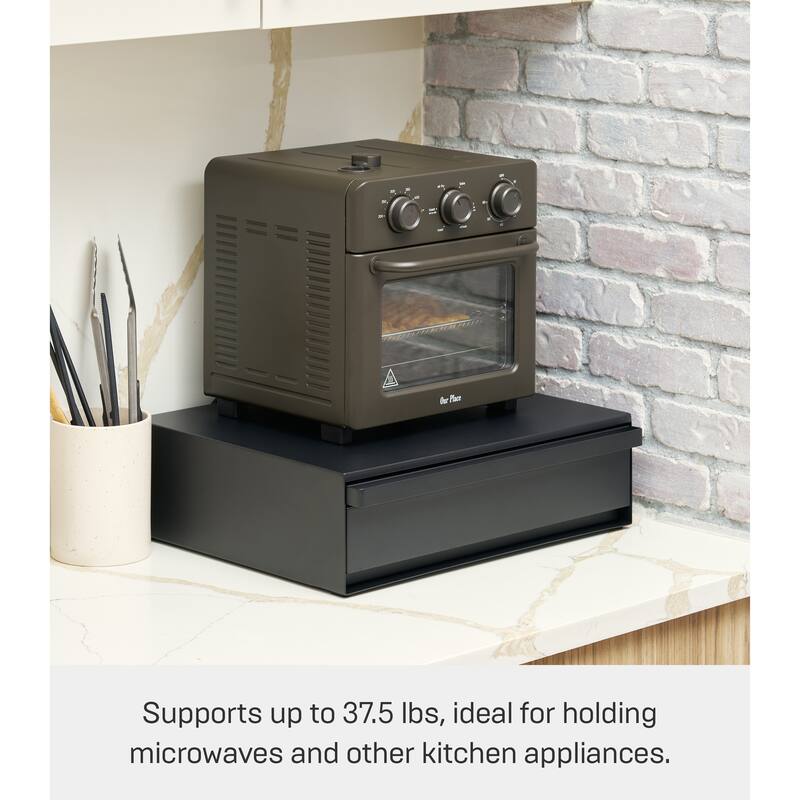 Yamazaki Home Countertop Drawer with Pull-Out Shelf, Steel, Holds 37 lbs - L 15.47 x W 17.72 x H 5.31 inches