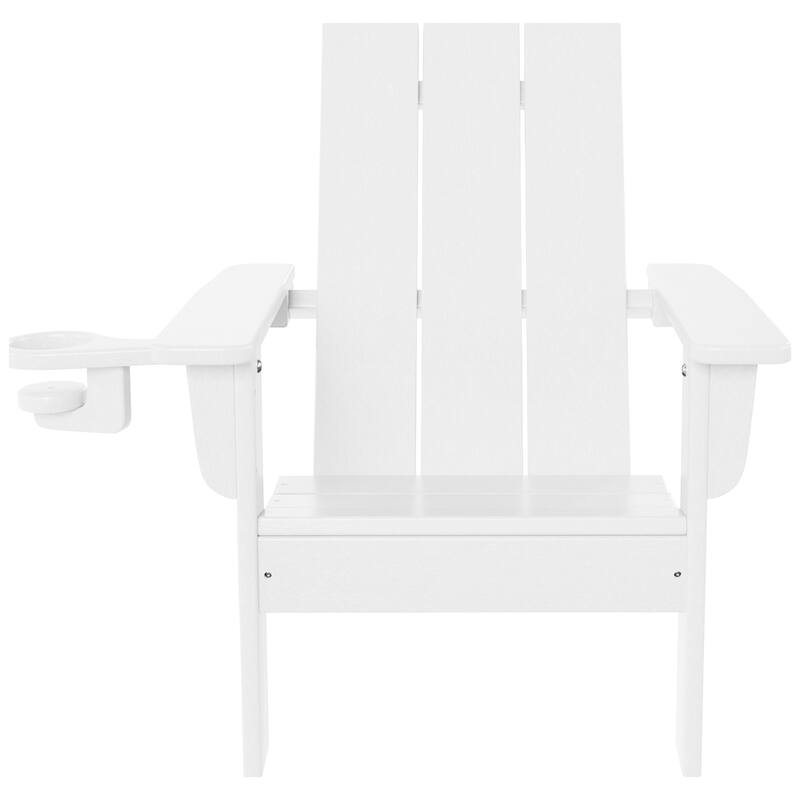 Shoreside Kids Outdoor Poly Adirondack Chair with Cup Holder (Set of 2)