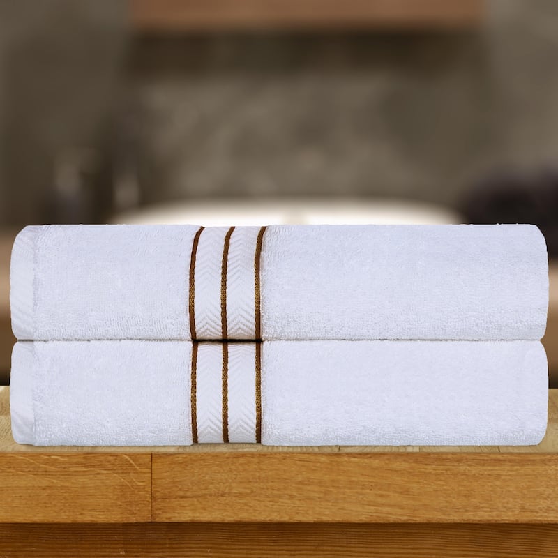 Turkish Cotton Heavyweight Bath Sheet Set of 2 by Superior - Toast