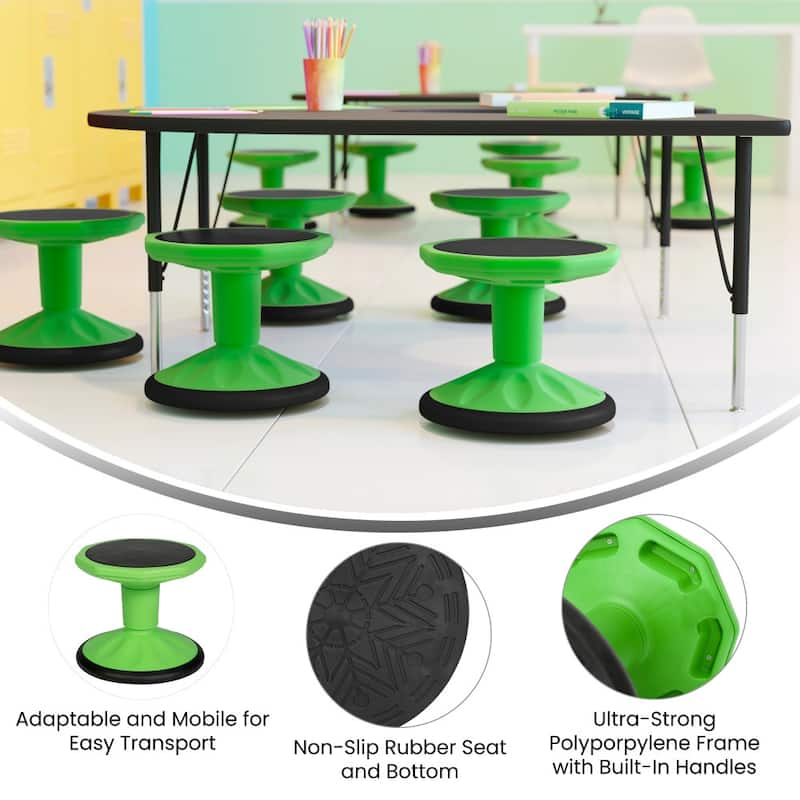Commercial Fixed Height Collaborative Wobble Stool - 12.75"W x 12.75"D x 12"H